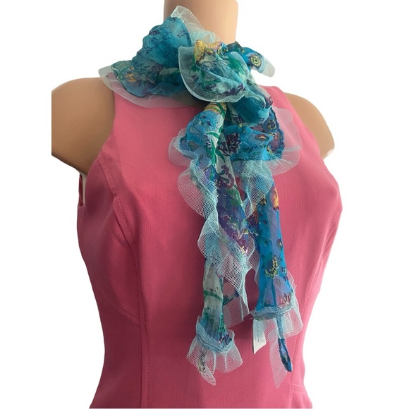 Violet Del Mar Blue Paisley Silk Scarf - Picture 3 of 8